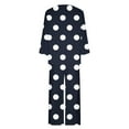 thumbnail image 4 of Kaemgyyd Women's Sleepwear Fall Long Sleeve Top and Wide Leg Pants Pajama Set Print Nighty 2 Piece Lounge Outfits, 4 of 5