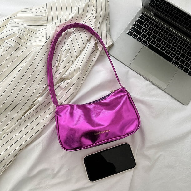 Bolsos de mano de color sólido para mujer, bolso de compras, bolsos de moda para mujer (púrpura) Ndcxsfigh Para Estrenar