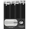 thumbnail image 4 of Cortina de Baño, Cortina de Ducha con Ganchos, Cortina de Baño para Ducha Impermeable y Antimoho, Ojales de Metal, Lavable a Máquina, para Hogar, Hotel (Negro), 4 of 4