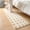 Checkered Beige, variant on Runner Rug Mat 63" x 20", Extra Soft Absorbent Plush Fluffy Bath Rugs, Non-Slip Washable Bath Mats for Bathroom Floor Shower Bedroom Decor, Light Blue Cream Checkered with Pink Accents