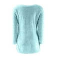 thumbnail image 5 of AXXD Women Blouses Plus Size Summer 2024 Thermal Classic Solid Color Crewneck Long Sleeve All-match Warm Tops, 5 of 5