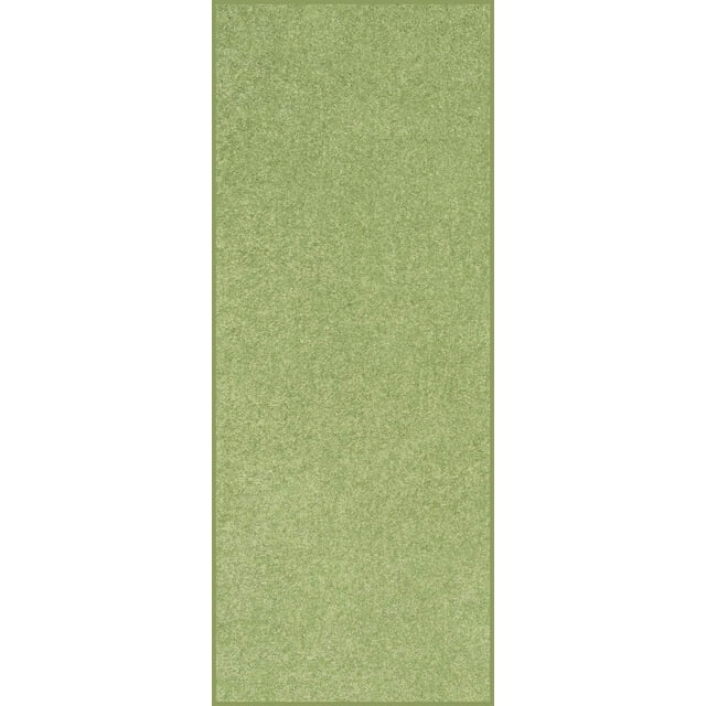 Home Queen Solid Beige Color Custom Size Runner Area Rugs Lime Green - 2'6" x 10'