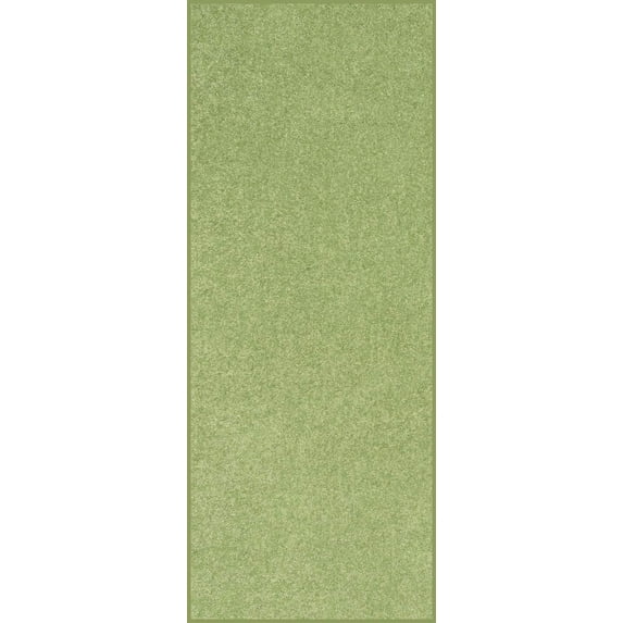 Home Queen Solid Beige Color Custom Size Runner Area Rugs Lime Green - 2' x 6'