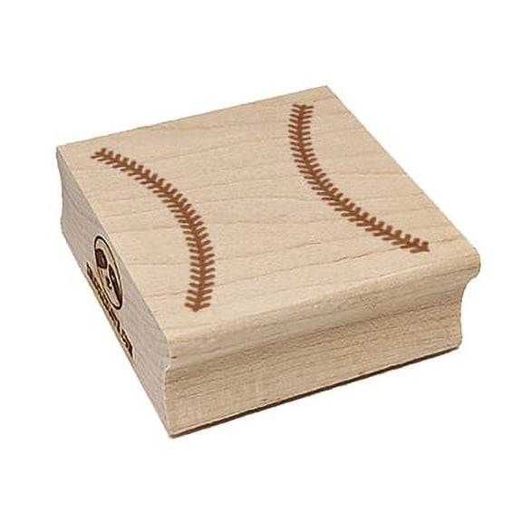 Baseball Stitches Square Rubber Stamp Stamping Scrapbooking Crafting - Small 1.25in