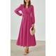 thumbnail image 4 of Vestido largo PRETTYGARDEN 2025 primavera manga larga con cuello en V para mujer, 4 of 8