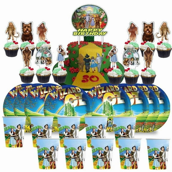 The Wonderful Wizard of Oz Birthday Cups Party Supplies Plates Fans Decorations Cake Topper Decor