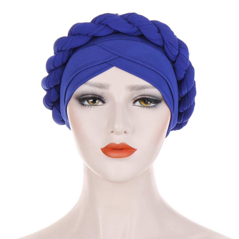 SANWOOD Turban Hat, Fashion Pure Color Braid Muslim Women Turban Hat Chemo Cap Headwrap Headwear - image 5 of 6