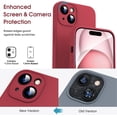 thumbnail image 2 of Liquid Silicone Case for iPhone 15 - [Camera All-Round Protection] [Soft Microfiber Lining Anti-Scratch] 4 Layer Full Covered Shockproof Gel Rubber Phone Case Cover, 6.1", Red, 2 of 16