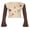 Brown, variant on Women Casual T-Shirt, Contrast Colors Pentagram Pattern Long Sleeve Round Neck Vintage Basic Crop Shirt
