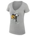 thumbnail image 2 of Women's G-III 4Her by Carl Banks Heather Gray Pittsburgh Penguins Super-Slim Fit Lightweight Hockey Girls V-Neck T-Shirt, 2 of 3