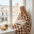 thumbnail image 5 of yulier Throw Blanket for Couch, Checkered Flannel Blanket Christmas Gifts for Women Men, Soft Cozy Small Blanket for Bedroom Bed Sofa Home Decor, 39.37 x 27.56 Inches, 5 of 6