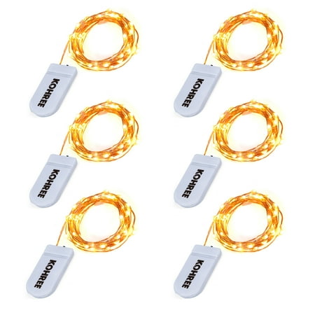 String Lights, Kohree 6 Pack Fairy String Lights Copper Wire Lights Micro 30 LEDs Super Bright Battery Operated