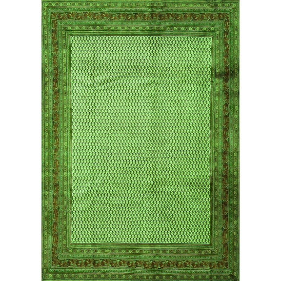 Ahgly Company Indoor Rectangle Persian Green Traditional Area Rugs, 5' x 7'