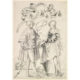 thumbnail image 2 of Niklaus Manuel 14x18 Gold Ornate Wood Frame and Double Matted Museum Art Print Titled - Edelmann and Miss in Conversation (The Challenge of a Freer) (1510-14), 2 of 4