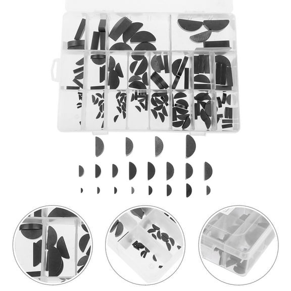 WHAMVOX Crescent Key Set Half Moon Keyway Assortment Semicircle Silver