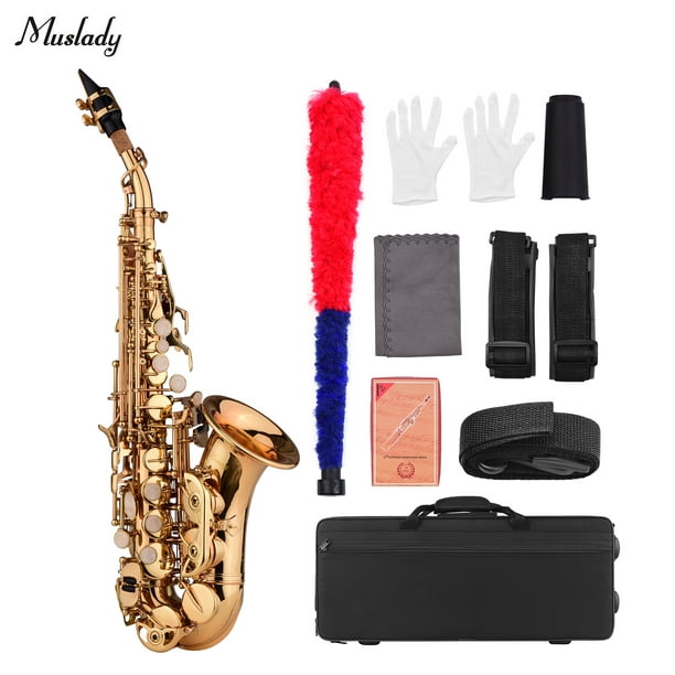 Muslady Mini Bb Saxophone Soprano Laiton Matériel Or Laquer