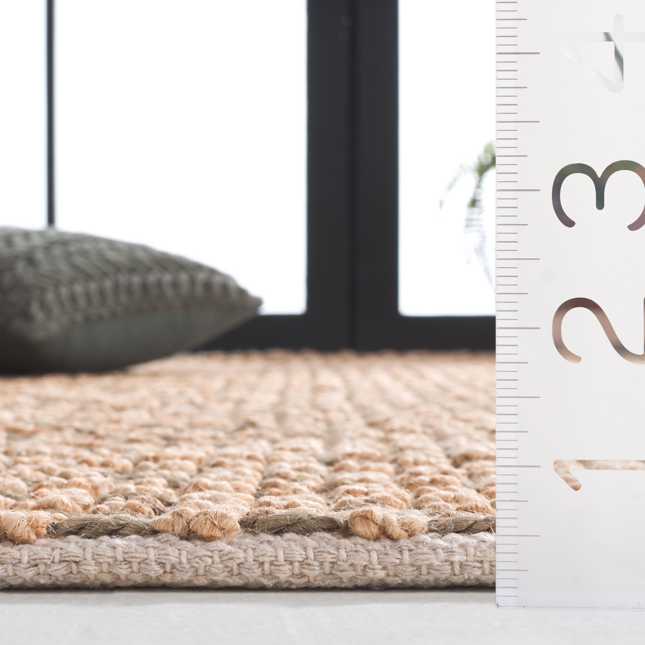 SAFAVIEH Natural Fiber Isador Abstract Area Rug, Natural/Green, 8' x 10'