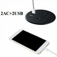thumbnail image 4 of Power Grommet with USB for Desktop Desktop Power Data Outlet with 2 AC Outlets and 2 USB Ports Black A US Plug 2USB, 4 of 6
