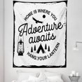 thumbnail image 1 of Saying Tapestry, Home is Where You Hang Your Lantern Typography with a Tent and Trees Camping, Fabric Wall Hanging Decor for Bedroom Living Room Dorm, 5 Sizes, White Dark Grey, by Ambesonne, 1 of 1