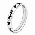 thumbnail image 3 of Sterling Silver Stackable Expressions Black Enamel Hope Ring Size 6, 3 of 5