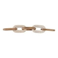 thumbnail image 3 of Modern Travertine and Wood Decorative Chain Link Sculpture Accent Decor Object for Casual Home Shelving or Tabletop Display, Handcrafted Natural Material Statement Art Piece, 3 of 8