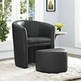 thumbnail image 5 of Hawthorne Collections Faux Leather Accent Chair with Ottoman in Black, 5 of 5