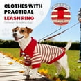thumbnail image 4 of Fleece Dog Polo Tshirts with Leash Ring Lightweight Stretchy Dogs Clothes Striped Short Sleeves Pet Sweatshirt Soft Dog Shirts for Small Medium Dogs Chihuahua, Dachshund,Bulldog, 4 of 7