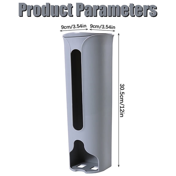 Toyeng 1PC Grocery Bags Storage, Plastic Bag Holder, Wall Mount Trash Bag Dispenser Roll Holder Under Sink Cabinet Bag Saver for Plastic Bags Kitchen, Grey, 30*9 cm