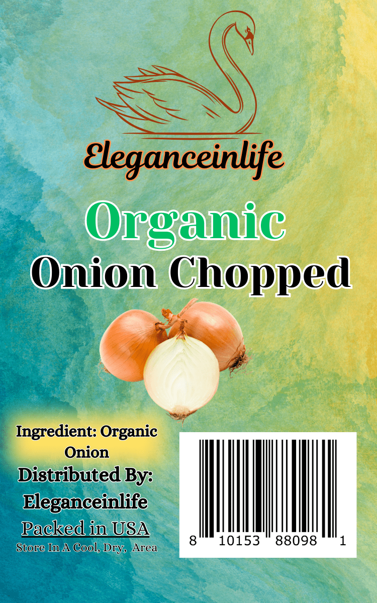 Eleganceinlife Organic Onion Chopped, 11.3 oz (320g) - Packed in USA Pack of 2