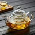 thumbnail image 2 of 400ml/1000ml Filterable Heat-resistant Thickened Glass Teapot High Borosilicate Glass Flower Tea Pot Heatable Glass Tea Set, 2 of 9