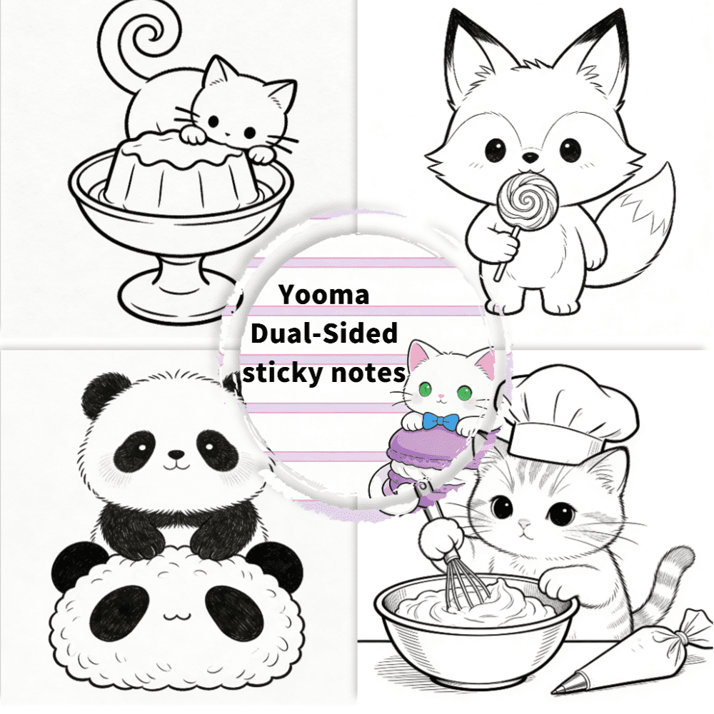 100 Sheets Double-Sided Message Sticky Notes: Original 100 Unique Patterns, Coloring & Note-Taking