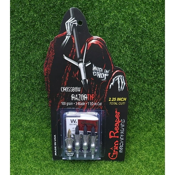 Grim Reaper Broadhead Razortip - Xbow 3-blade 100gr 1 1/2" Cut