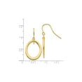 thumbnail image 4 of Gem & Harmony 14K Yellow Gold Polished Flat Oval Dangle Earrings for Women, 4 of 6