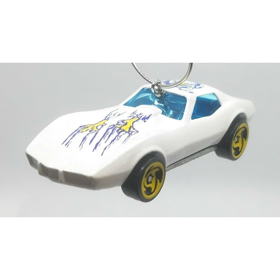 Christmas Ornament for Chevy Corvette Stingray White Blue Eagle Decal