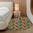 thumbnail image 4 of Tropical Flower Round Rug 3.3ft Area Rug Washable Soft Non-Slip 3.3' Circle Low Pile Rugs Green Palm Leaves Pastoral Plant Summer Carpet for Bedroom Living Room Entryway Home Office Dining Room, 4 of 8