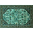 thumbnail image 1 of Ahgly Company Indoor Rectangle Oriental Turquoise Blue Industrial Area Rugs, 8' x 10', 1 of 4