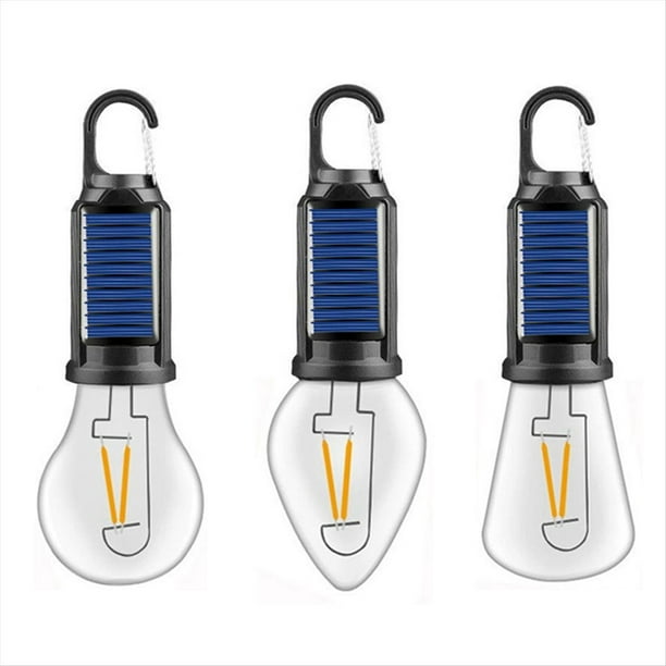 Lámpara LED de Camping de 3 Piezas, Recargable por USB, con Energía Solar, para Tienda de Campaña, Luces Colgantes, Artículos Esenciales para Camping, Linterna de Camping.