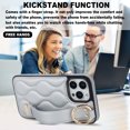 thumbnail image 5 of Allytechgroup 2024 New Trendy Back Case Cover for Apple iPhone 14 Pro, Premium PU Leather Luxury Design with Ring Holder Stand Bracket Bumper Shockproof Phone Case for Girls Women, Silver, 5 of 8