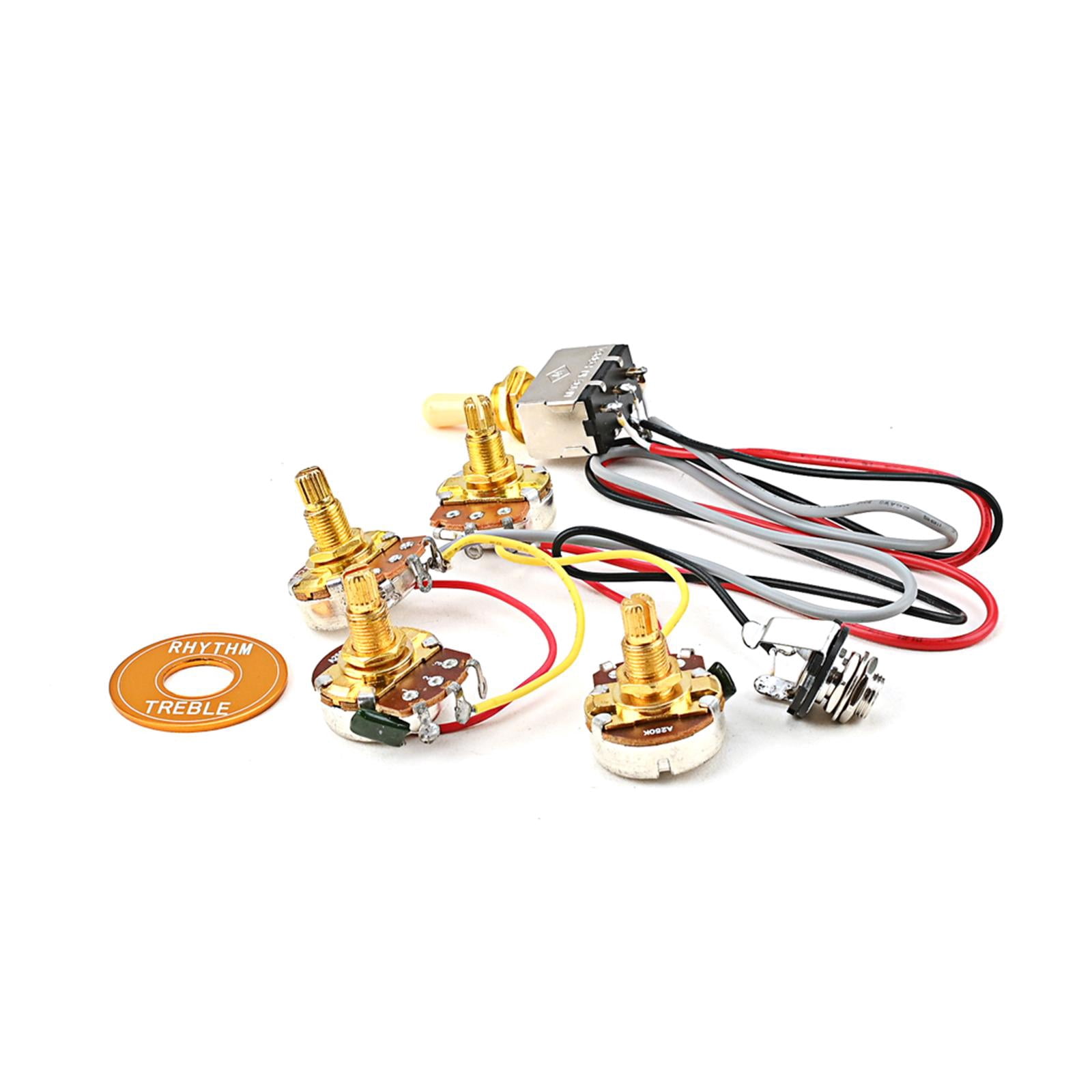 LeeQinersw Electric A250K+B250K Potentiometer Guitar Wiring Harness Complete Circuit Wiring
