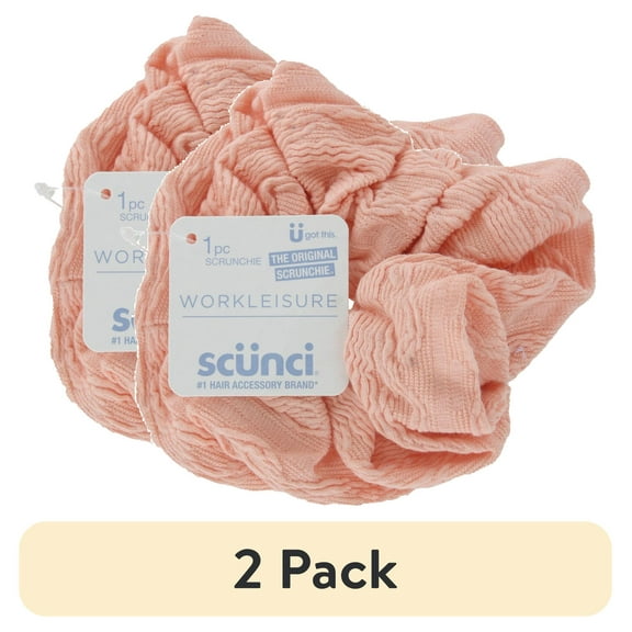 (2 pack) Scunci Workleisure The Original Scrunchie, Pink, 1-Count