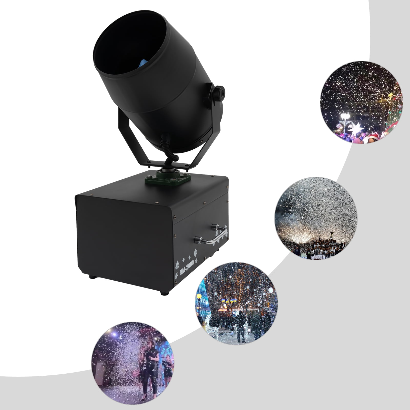 2000W 110V Black Shaking Head Jet Foam Machine Party Snow Foam Machine for Stage Wedding, Christmas