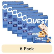 (6 pack) Quest Protein Bar, Blueberry Muffin Flavor, 21g of Protein, Gluten Free, 4 Count