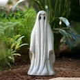 thumbnail image 4 of Halloween Ghost Figurines Decor Cute White Ghost Statue Resin Sculpture for Outdoor Garden Tabletop Decoration, 4 of 5