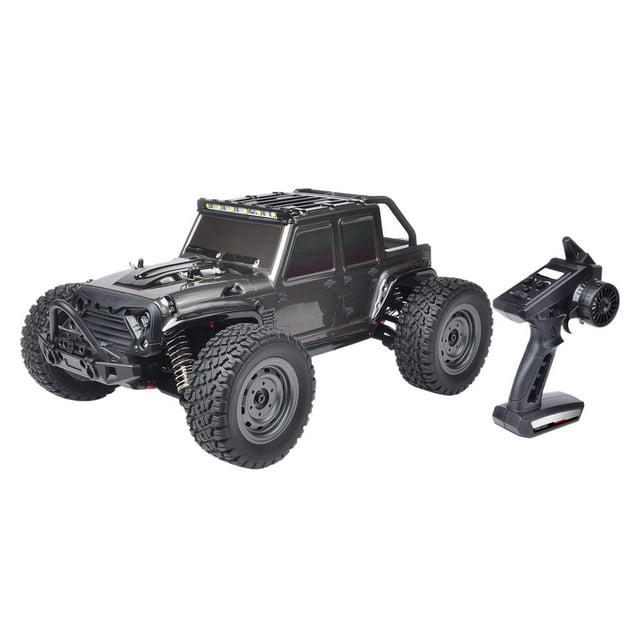 Camión RC 1:16, 2,4 GHz, 4x4, resistente al agua, IPX4, juguetes, 38 km/h, control de alta velocidad Gris oscuro