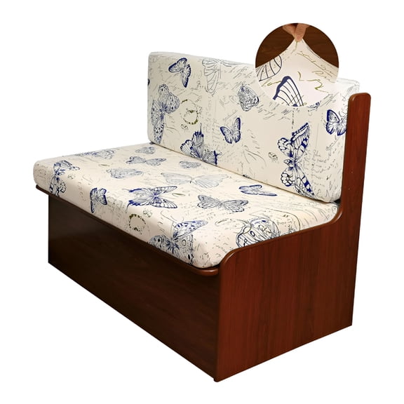 AUQ RV Dinette Cushion Covers Printed Elastic Camper Cushion Slipcover Stretchable Loveseat Sofa Chair Cover Furniture Protector for RV Camper Car Bench 1 Backrest Cover&1 Bench Cover