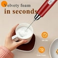 thumbnail image 3 of Milk Frother Handheld Rechargeable with Stand, Frother Wand Drink Mixer Electric Whisk for Coffee, Detachable With 3 Stainless Whisks, Hand Mixer for Lattes, Cappuccino, Matcha, Egg, Red, 3 of 13