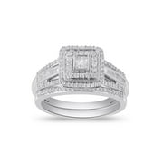 Sterling Silver Forever Bride 1/2cttw Cushion Engagement Ring