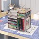 thumbnail image 1 of Bolsa de almacenamiento de libros para estudiantes WICVIK, caja de almacenamiento transparente con asa plegable, caja organizadora de libros y útiles escolares, gran capacidad para diferentes tipos, 1 of 4