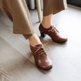 thumbnail image 2 of TIEVOSA Chaussures pour Femmes Rétro à Bout Plat à Talon Moyen, 2 of 9