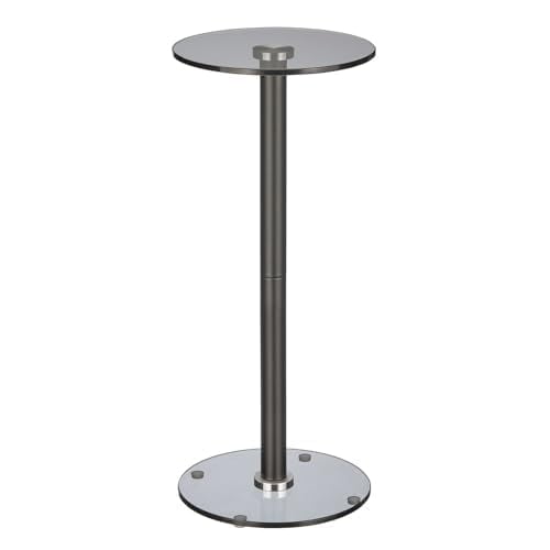 Mesa para bebidas con diseño de cristal con la parte superior y el extremo, redonda, 22 cm